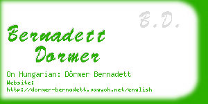 bernadett dormer business card
